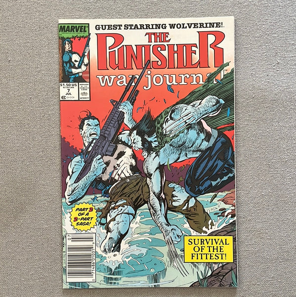 Punisher War Journal #7 Wolverine Key! Newsstand Variant NM