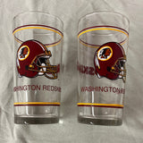 Washington Redskins Vintage Pint Glasses Set of 2 Excellent Condition