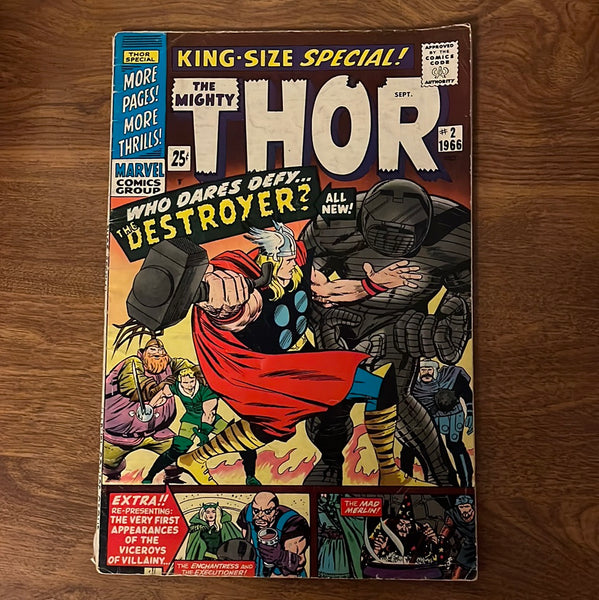 Thor Annual #2 Silver Age Giant Key Who Dares Defy The Destroyer? Kirby Art VG