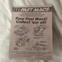 Fast Macs Die Cast Ronald McDonalds Die Cast Car 1985