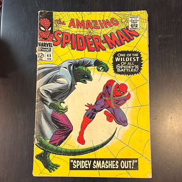 Amazing Spider-Man #45 Spidey Smashes Out vs The Lizard! Silver Age Classic GVG