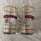 Washington Redskins Vintage Pint Glasses Set of 2 Excellent Condition