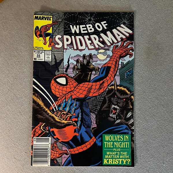 Web of Spider-Man #53 Newsstand Variant FN