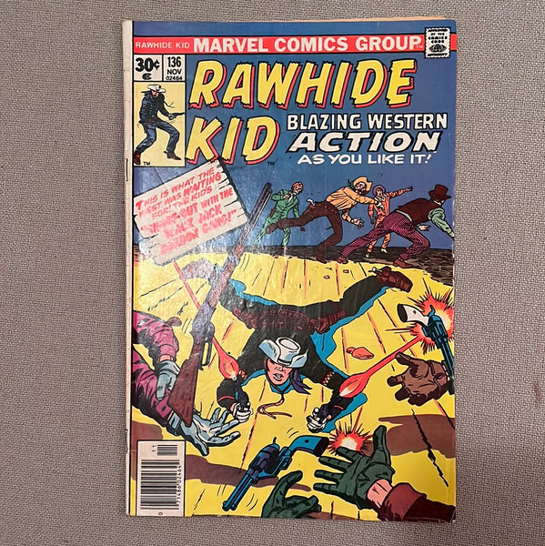 Rawhide Kid #136 Blazing Bronze Age Western Action! VG