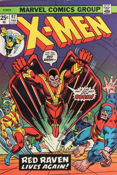 X-Men #92 Red Raven Lives Again! Bronze Age Reprint Issue FVF