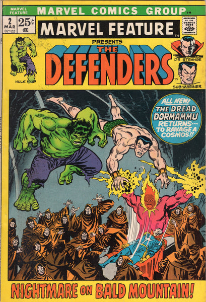 Marvel Feature #2 2nd Defenders Andru & Buscema Art Square Bound Bronze Age Key FN