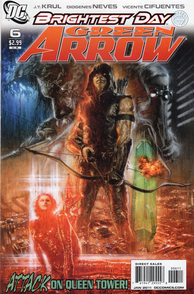 Brightest Day Green Arrow #6 Attack On Queen Tower! VFNM