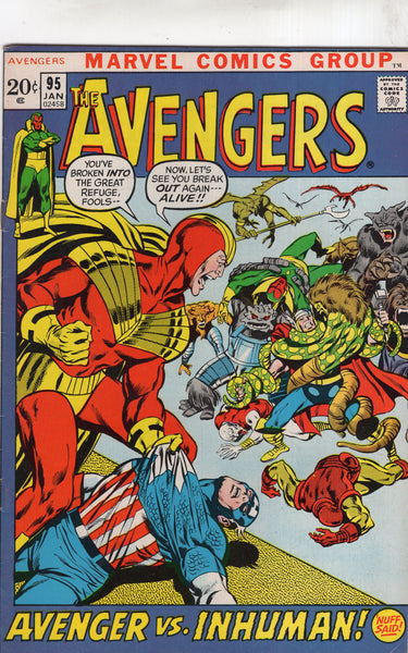 Avengers #95 "Something Inhuman This Way Comes..!" Neal Adams Bronze Age Key FN+