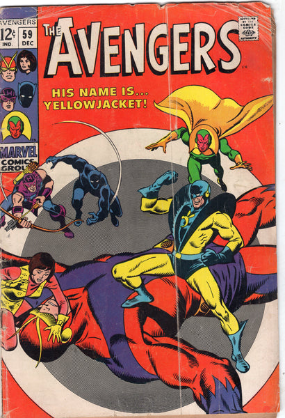 Avengers #59 First Yellowjacket! Silver Age Key Lower Grade GD