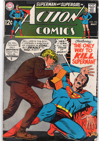 Action Comics #376 "The Only Way To Kill Superman!" And Supergirl Too!! Silver Age!!! VG-