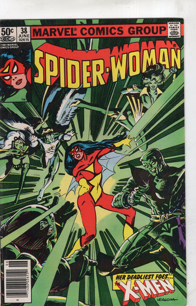 Spider-Woman #38 "Her Deadliest Foes... The X-Men!" NewsStand Variant FN