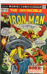 Iron Man #64 Rokk The Living Mountain! Bronze Age foxing on back VGFN