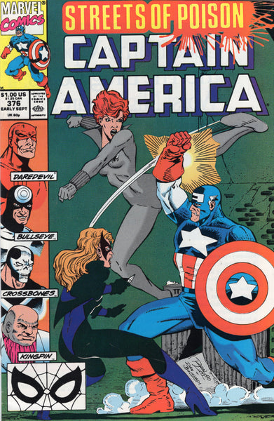 Captain America #376 Black Widow, Diamondback, Bullseye Crossbones! VF