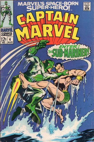 Captain Marvel #4 The Sub-Mariner And Carol Danvers Too! Silver Age VG