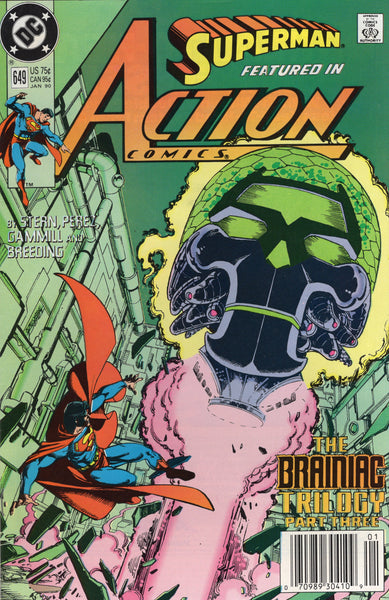 Action Comics #649 The Brainiac Trilogy! Perez Art!! News Stand Variant!!! VF