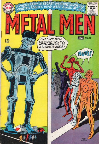 Metal Men #15 "The Revenge Of The Rebel Robot!" Andru & Esposito Art Silver Age Classic VG