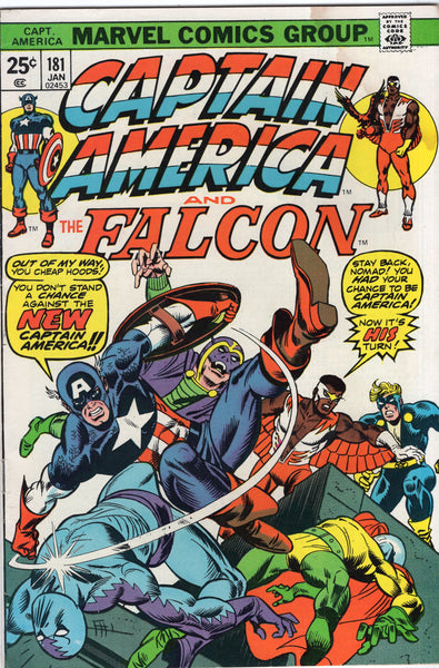 Captain America #181 Falcon And The New Cap! Bronze Age w/ MVS VG+
