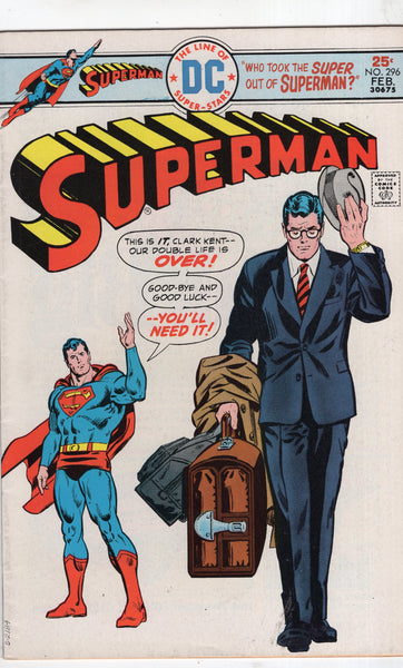 Superman #296 "Good-Bye And Good Luck" Bronze Age VGFN