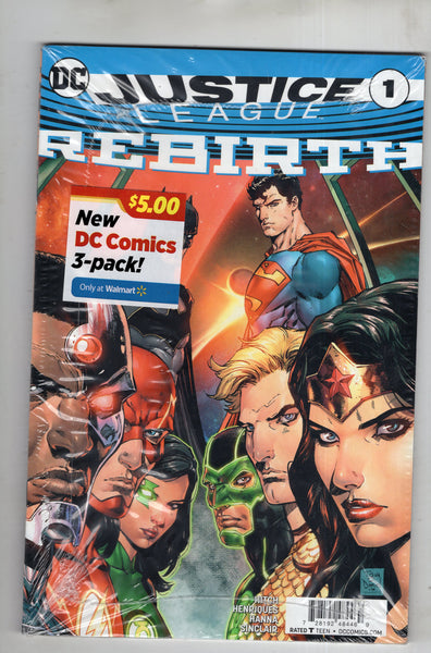DC Justice League Rebirth Walmart Exclusive Comic 3 Pack Sealed HTF VFNM