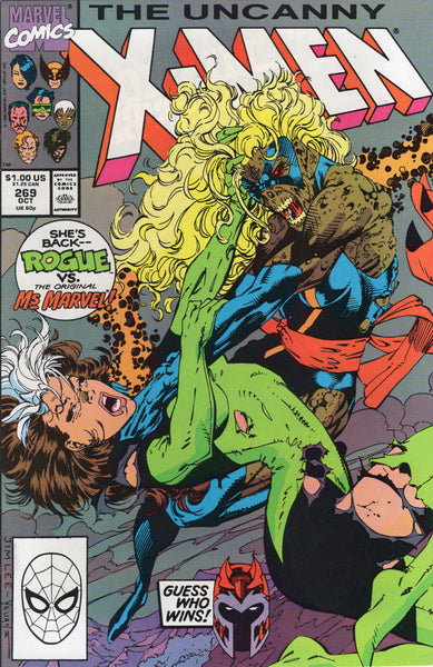 Uncanny X-Men #269 Zombie Ms. Marvel Vs Rogue Jim Lee Art VF