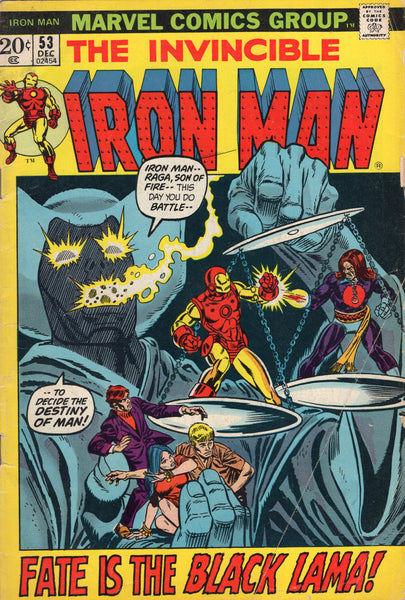 Iron Man #53 Fate Is The Black Lama!  Bronze Age Shellhead VG