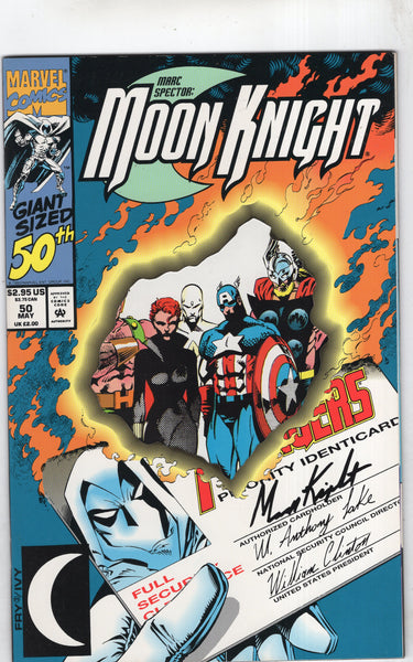 Marc Spector: Moon Knight #50 An Avenger? Fancy Die Cut Cover VFNM
