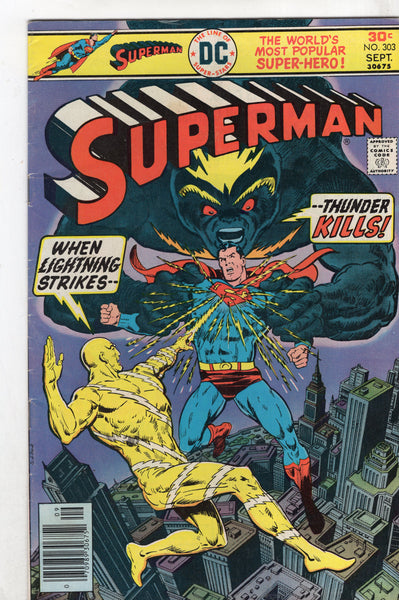 Superman #303 Lightning And Thunder! Bronze Age VG