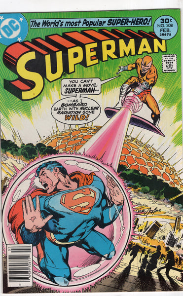 Superman #308 "This Planet Is Mine!"Neal Adams Cover Bropnze Age FN