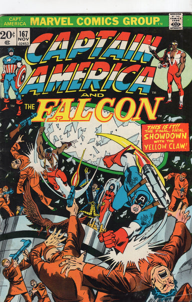 Captain America #167 "Showdown With The Yellow Claw!" Bronze Age VG