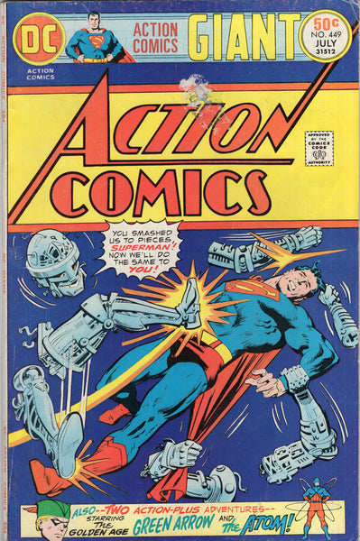 Action Comics #449 Bronze Age Giant tape pull or scuff  on cover :( VG