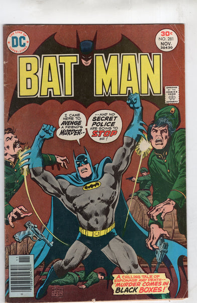 Batman #281 "Murder Comes In Black Boxes!" Bronze Age VG