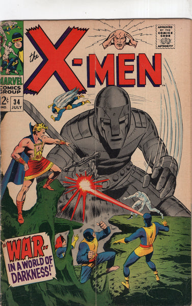 X-Men #34 War -- In A World Of Darkness! Silver Age Classic VG+