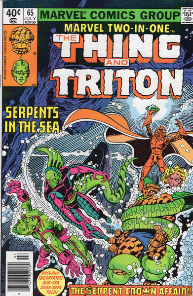 Marvel Two-In-One #65 Benjy & Triton The Serpent Crown Affair! VGFN