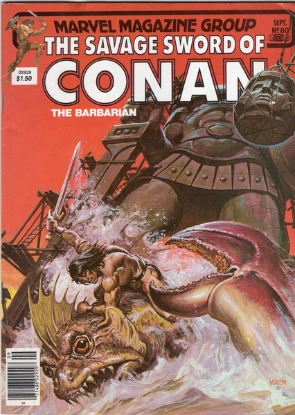 Savage Sword Of Conan #80 The Colossus Of Argos! News Stand Variant FN