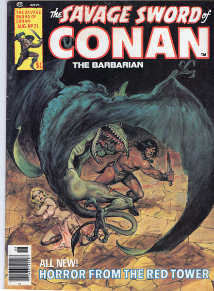 Savage Sword Of Conan #21 Horror From the Red Tower! Bronze Age Sword And Sorcrey Magazine VGFN