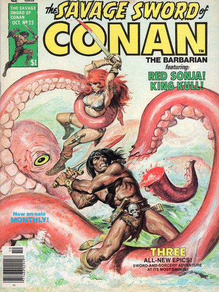 Savage Sword Of Conan #23 Red Sonja & King Kull! Bronze Age Sword And Sorcery FN