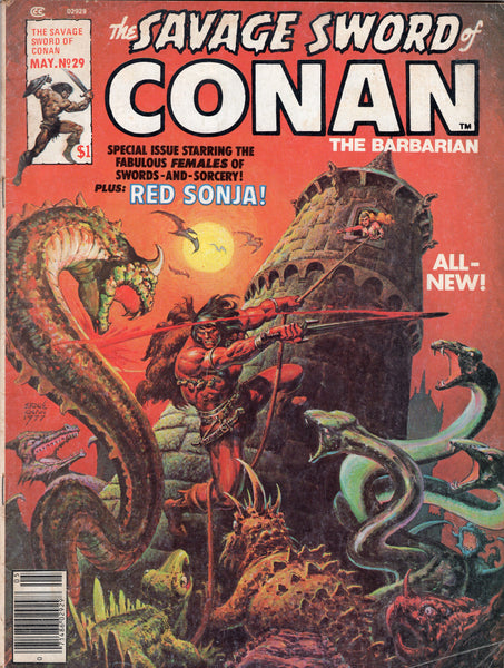 Savage Sword Of Conan #29 Red Sonja! Bronze Age Sword And Sorcery VG