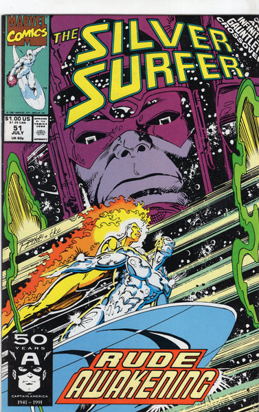 Silver Surfer #51 Infinity Gauntlet Crossover w/ Galactus! FN