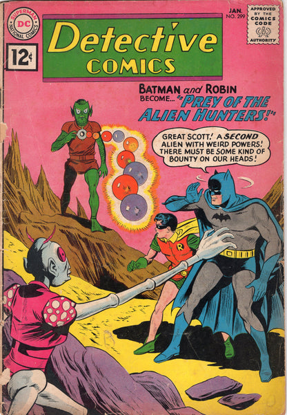 Detective Comics #299 Prey Of The Alien Hunters! HTF Silver Age Lower Grade (Cover detached) Fair