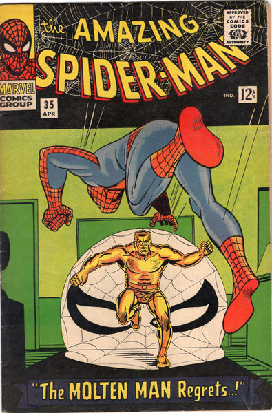 Amazing Spider-Man #35 "The Molten Man Regrets...!" Lee & Ditko Silver Age Classic VG