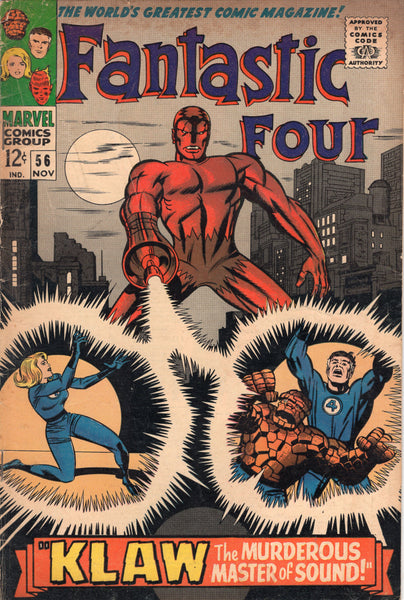 Fantastic Four #56 Klaw The Murderous Master Of Sound! Silver Age Classic GVG