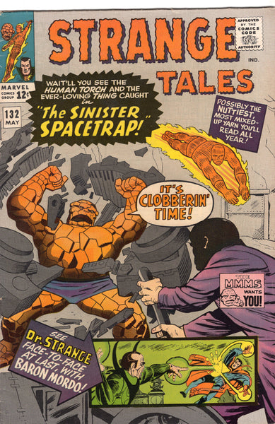 Strange Tales #132 Human Torch & Thing in "The Sinister Spacetrap!" & Doctor Strange Face-To-Face With Mordo! Silver Age Key FN
