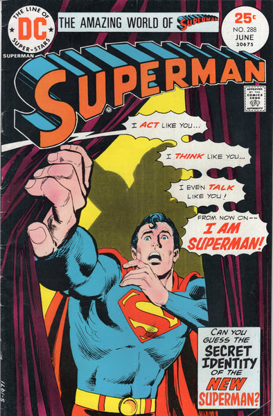 Superman #288 "The Secret Identity Of The New Superman?" Bronze Age VG