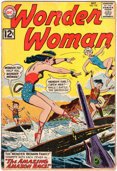 Wonder Woman #133 The Amazing Amazon Race! HTF Silver Age Classic GD