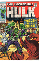 Incredible Hulk #124 "The Wrath Of The Rhino!" Silver Age FN