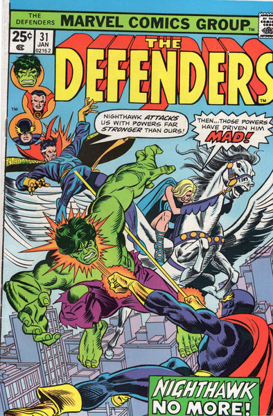Defenders #31 Nighthawk Goes Mad!  Bronze Age FN