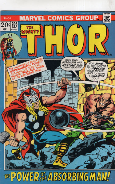Thor #206 The Absorbing Man! Bronze Age FN