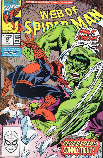 Web Of Spider-Man #69 Clobbered In Connecticut By The Hulk! FN