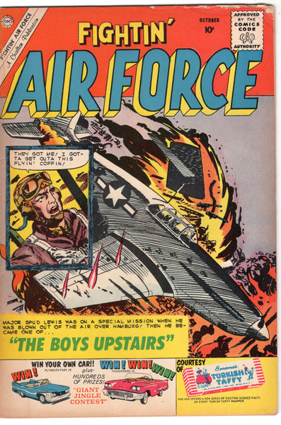 Fightin' Air Force #23 Charlton 10 Cent Cover "The Boys Upstairs!" Early Silver Age GVG