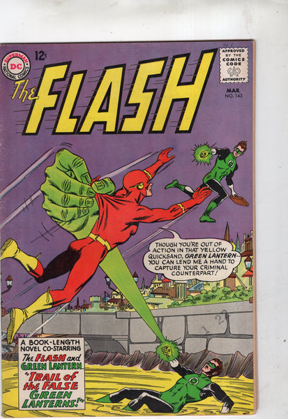 Flash #143 "Trail Of The False Green Lanterns!" Silver Age Classic FN-